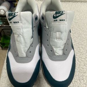 Nike Air Max White and Teal Sneakers